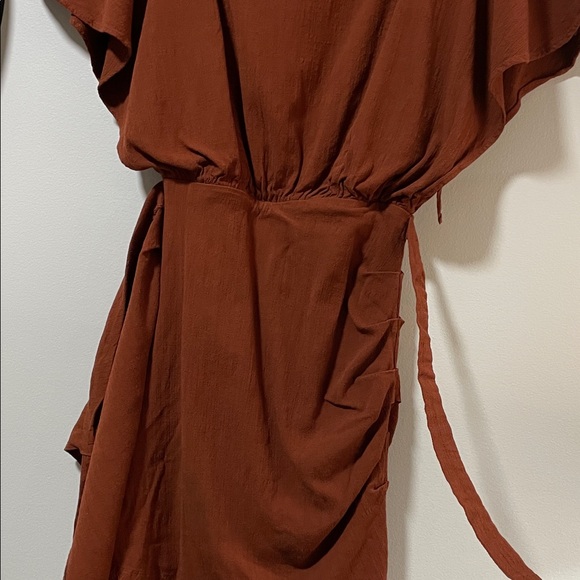 Free People Rough Rider Red Copper Textured Dress As is - Picture 8 of 12